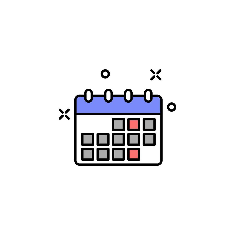 business calendar colored vector icon