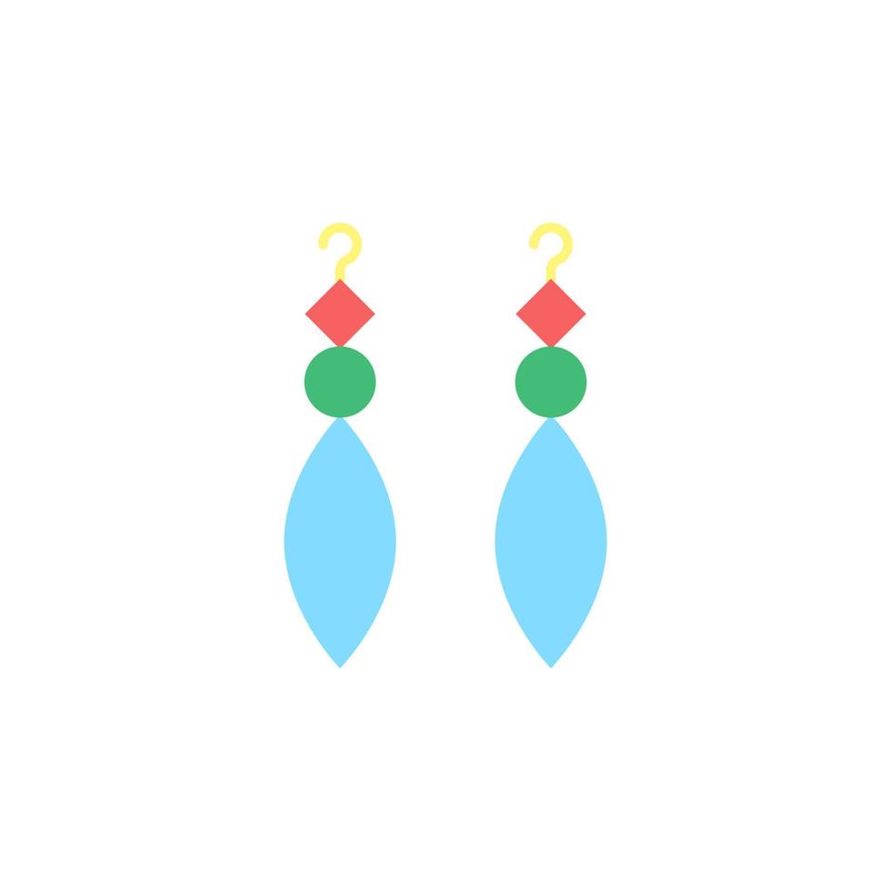 Earrings color vector icon