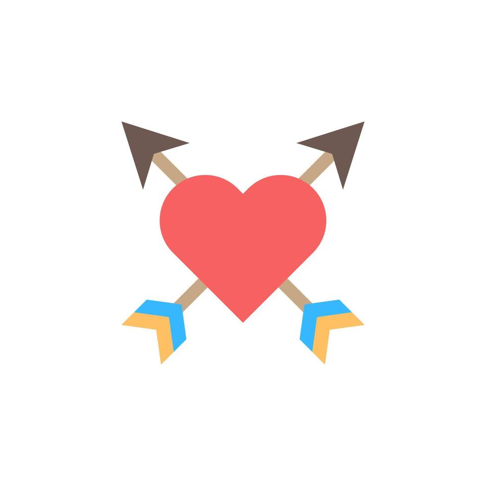 Heart, arrow color vector icon