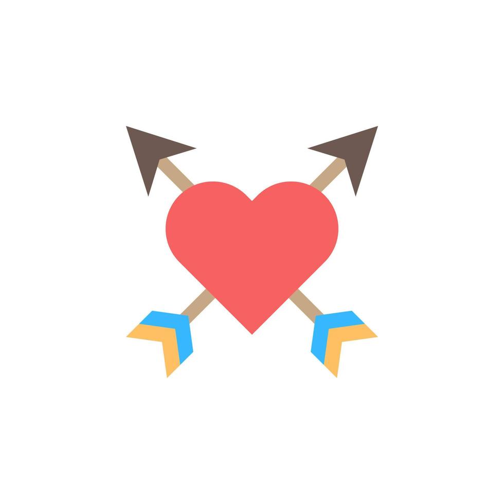 Heart, arrow color vector icon