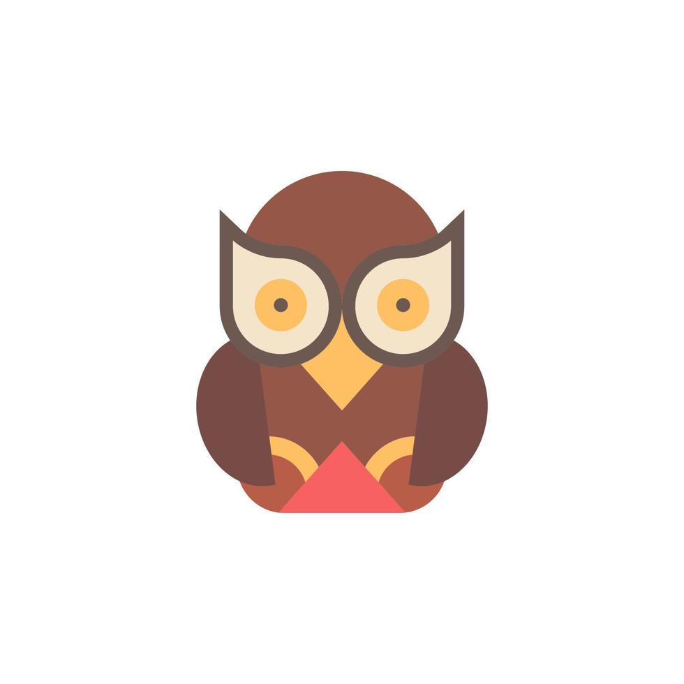 Owl color vector icon