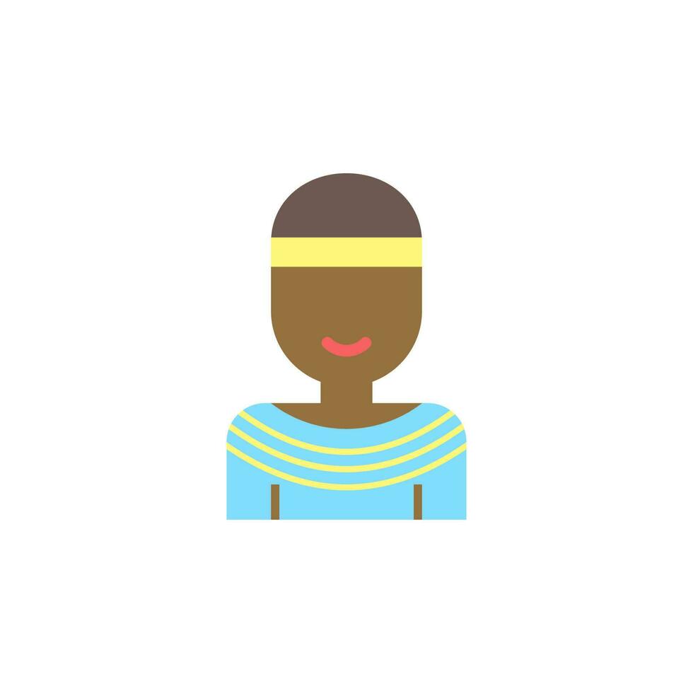 Native american boy color vector icon