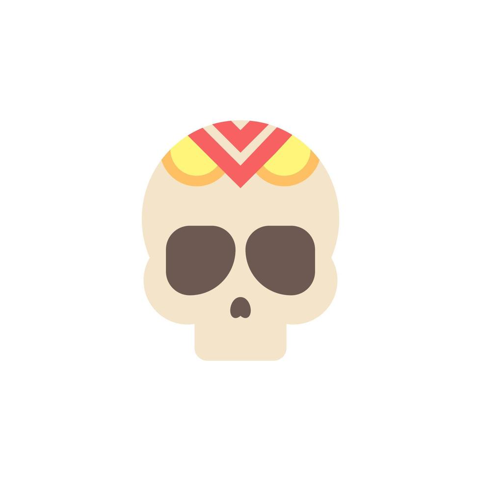 Skull color vector icon