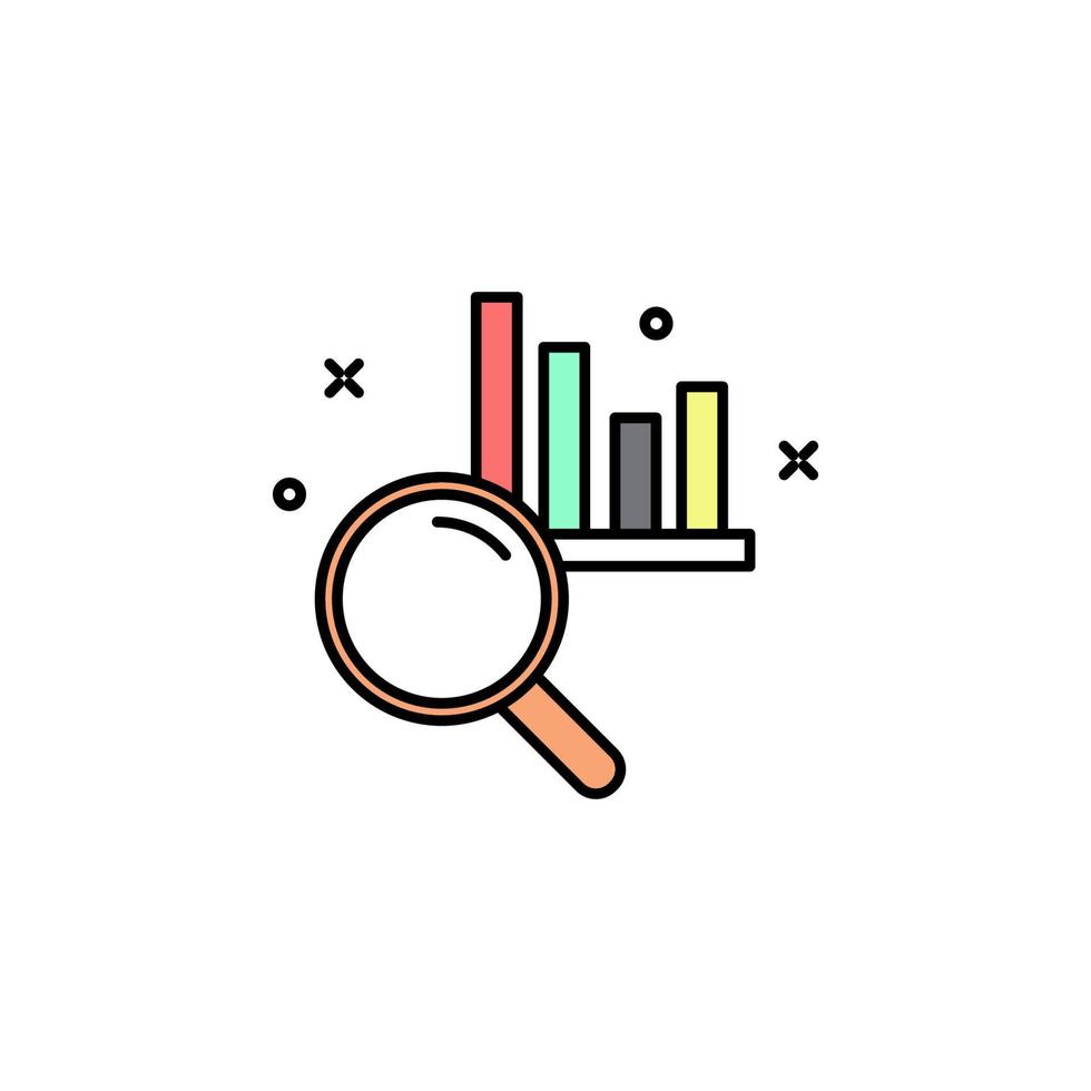 looks at the diagram report colored vector icon