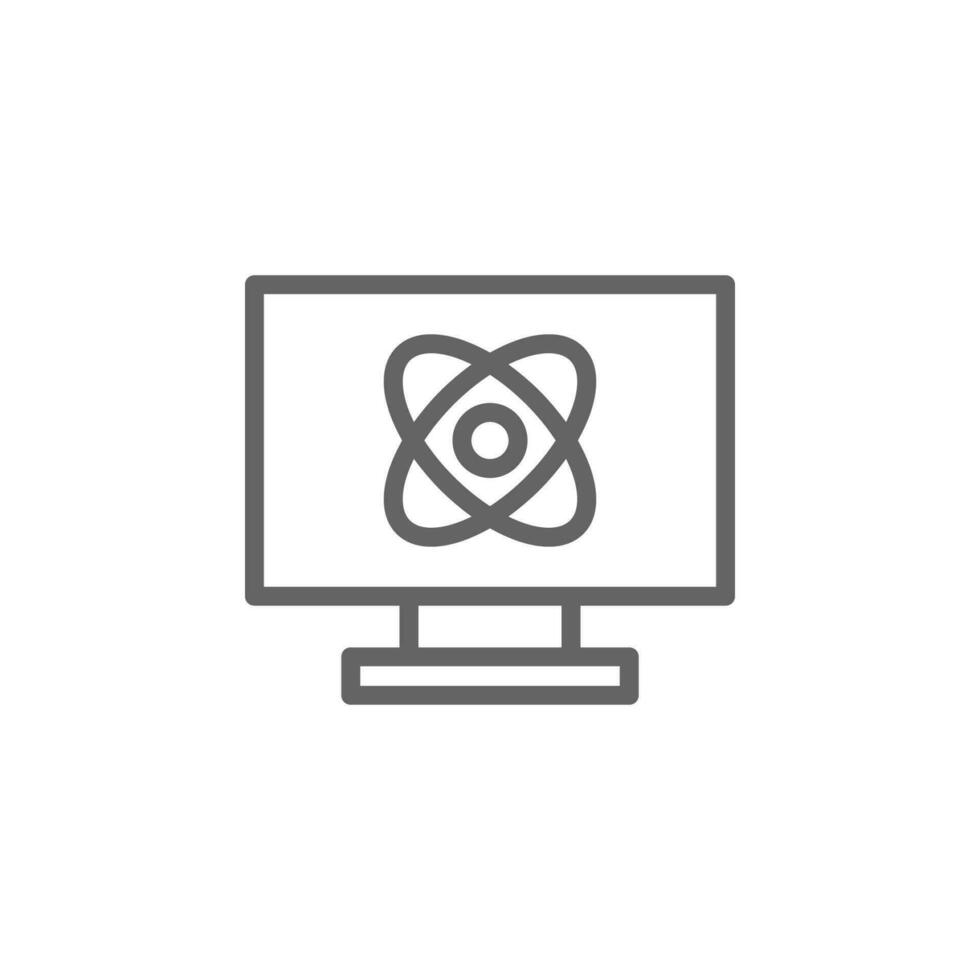 computadora, átomo vector icono