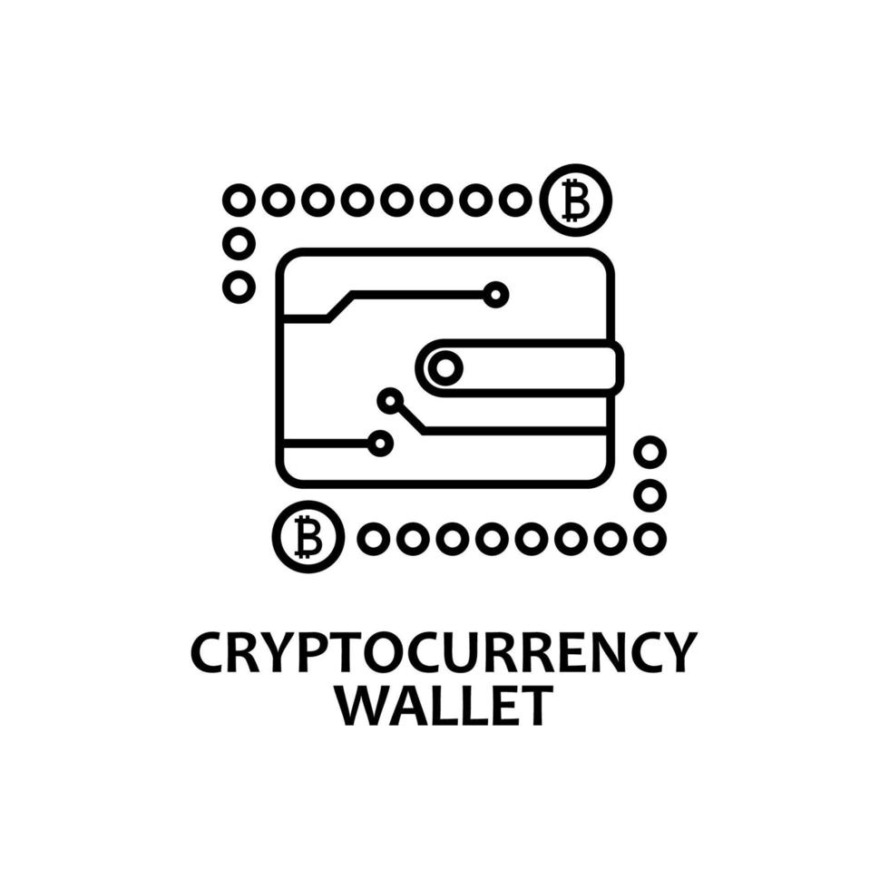 criptomoneda billetera vector icono