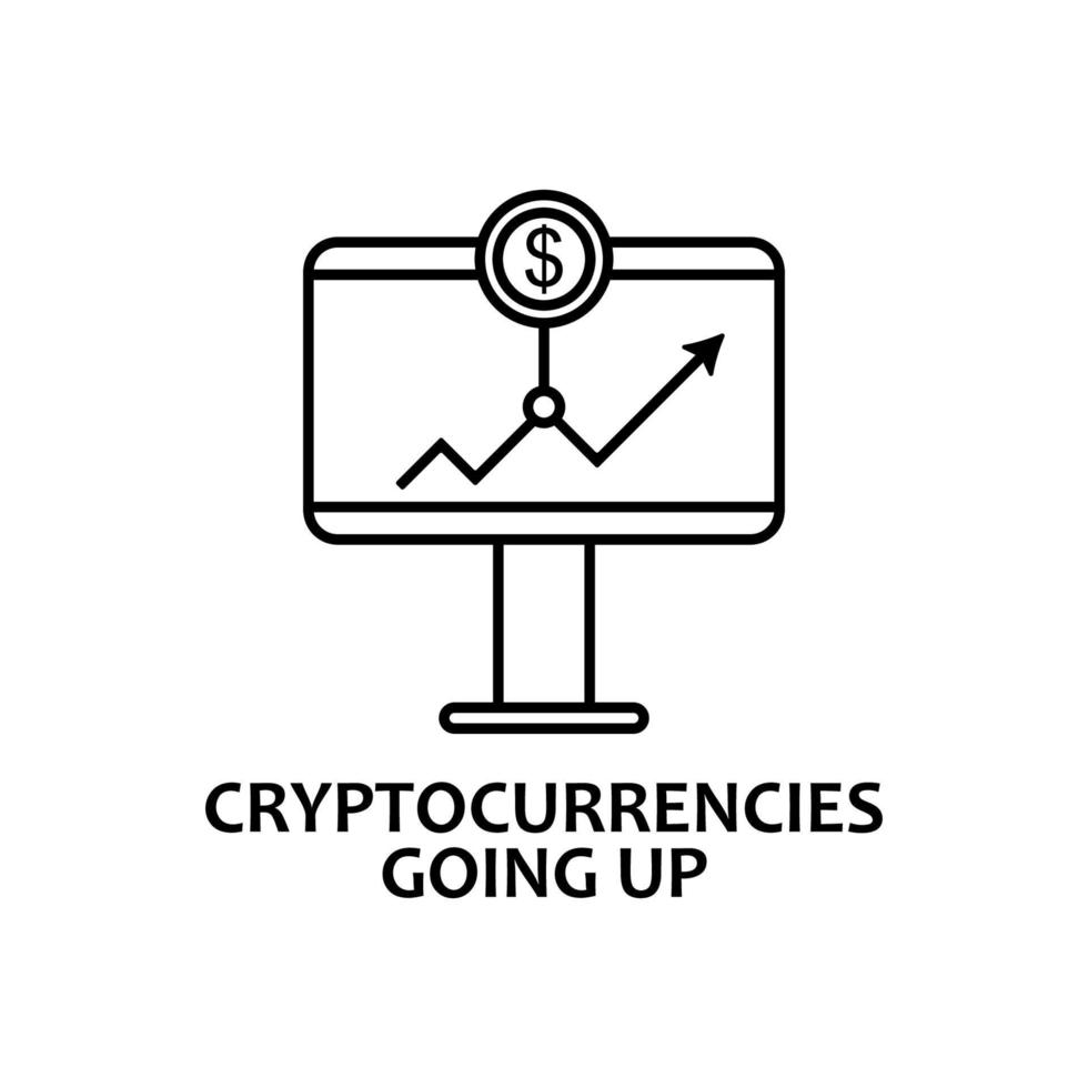 cryptocurrencies going up vector icon