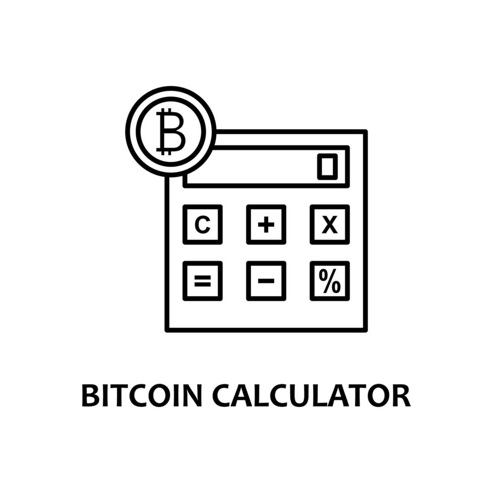 bitcoin calculator vector icon