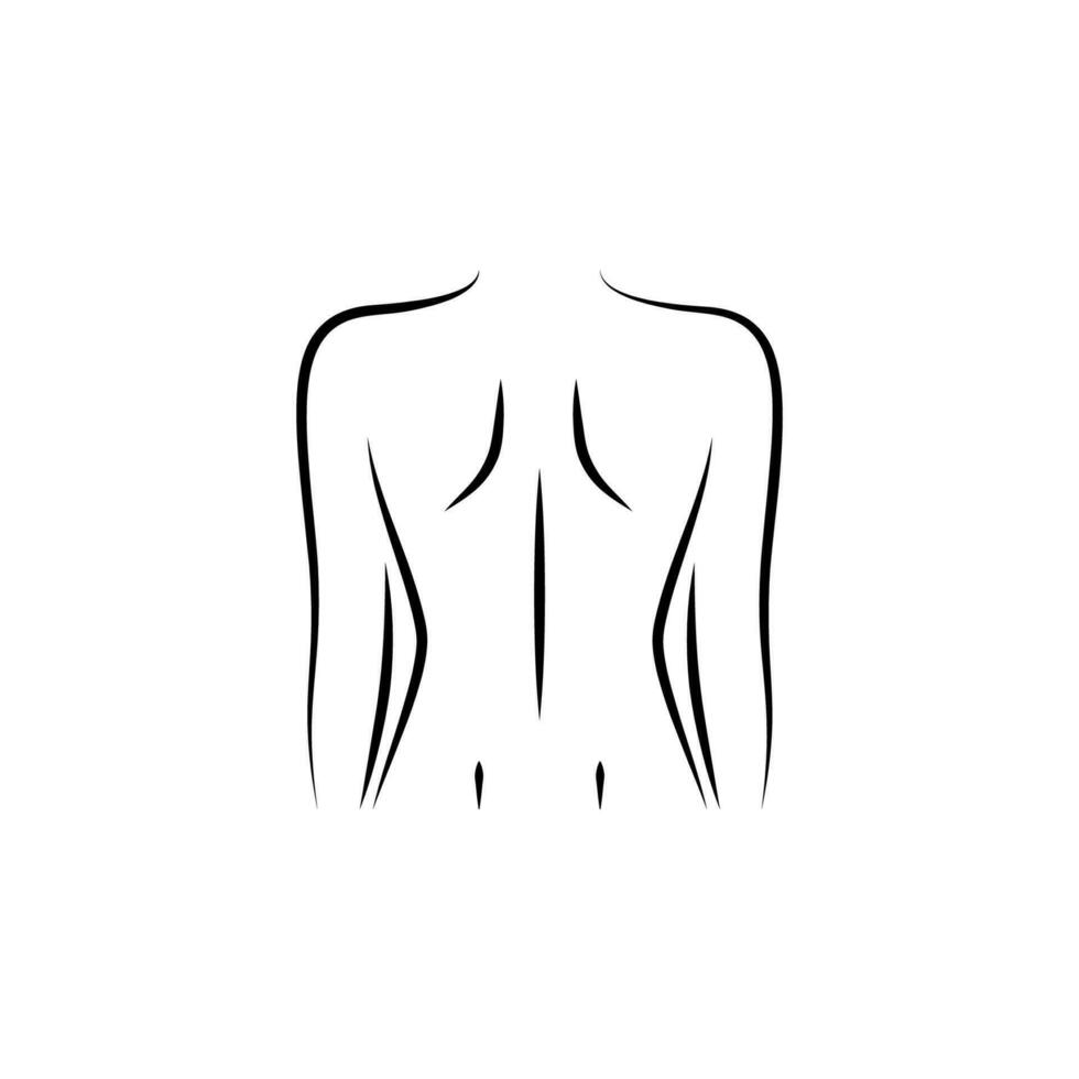 cifra, femenino, columna, espinal mano dibujado vector icono