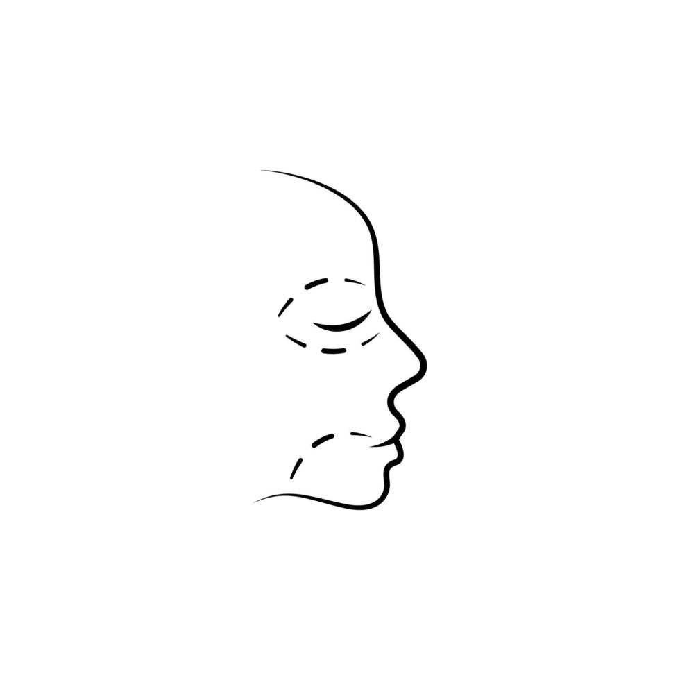 anti-ageing, face, eye, wrinkle hand drawn vector icon