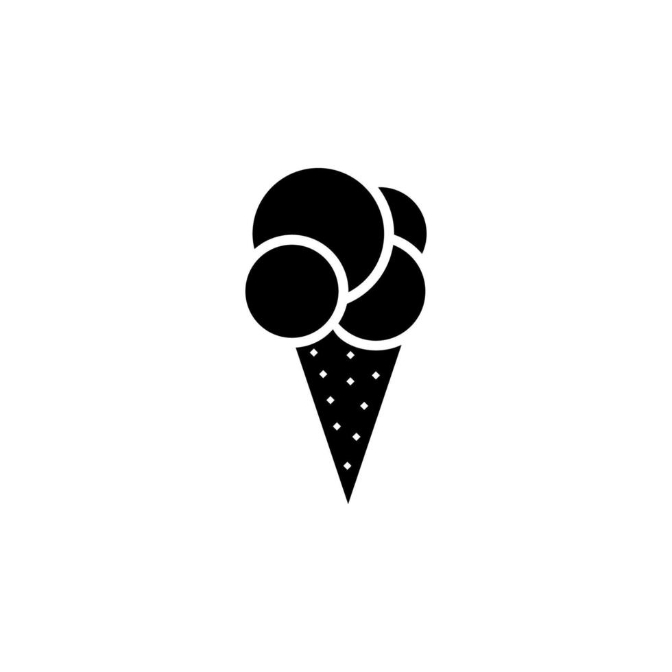ice cream, dessert, cone vector icon