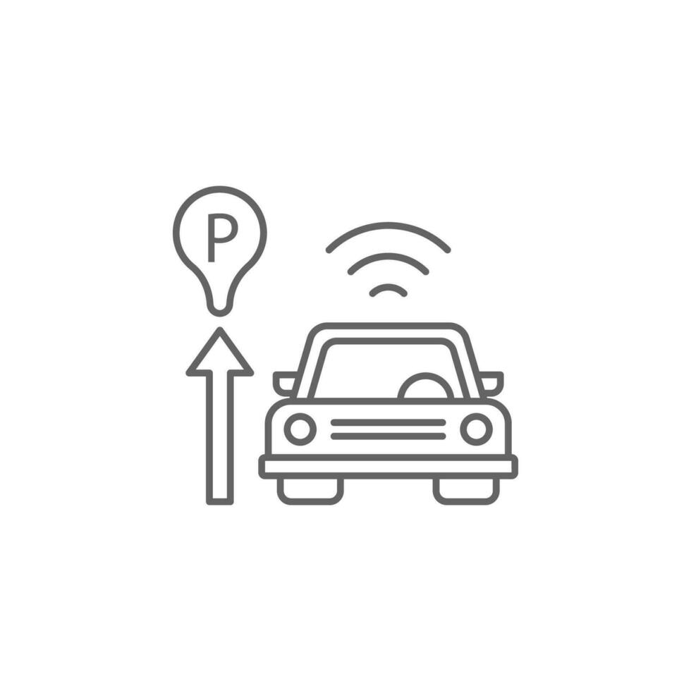 Parking sensor, car vector icon