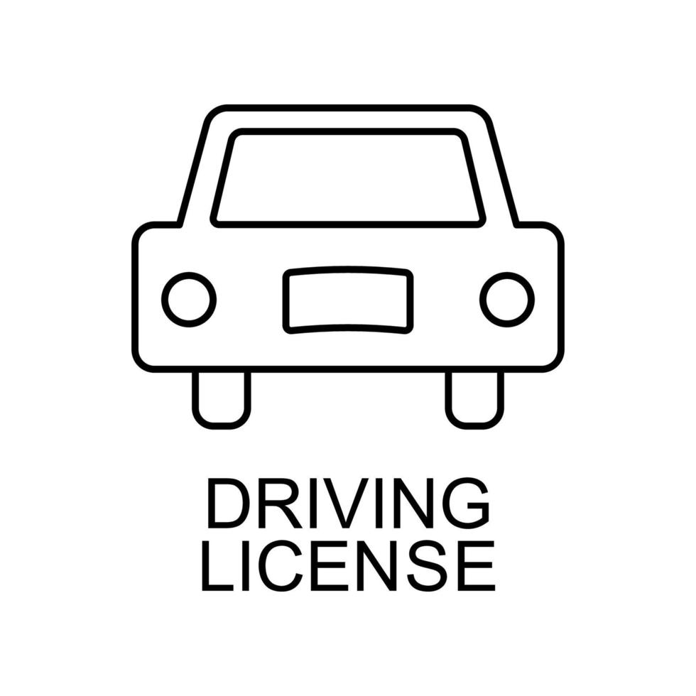 driving license line vector icon