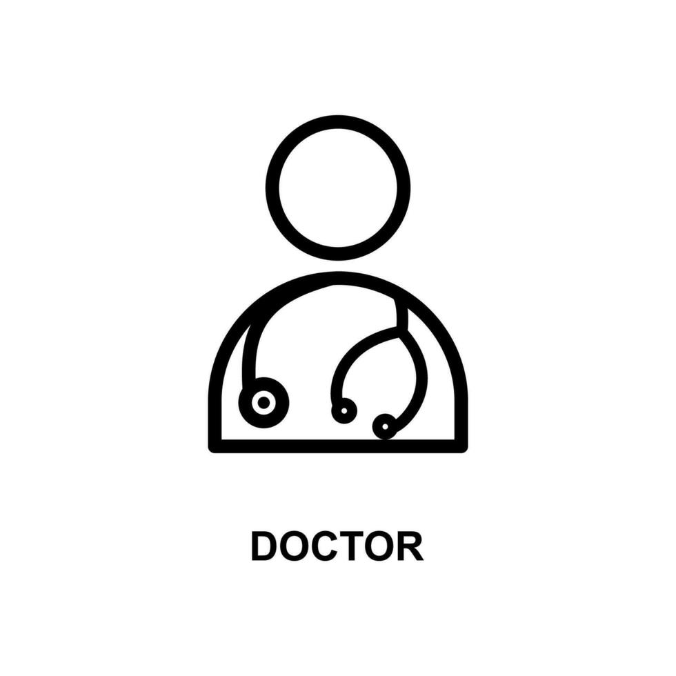 doctor simple line vector icon