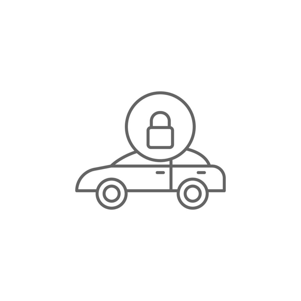 Car, safety, lock vector icon