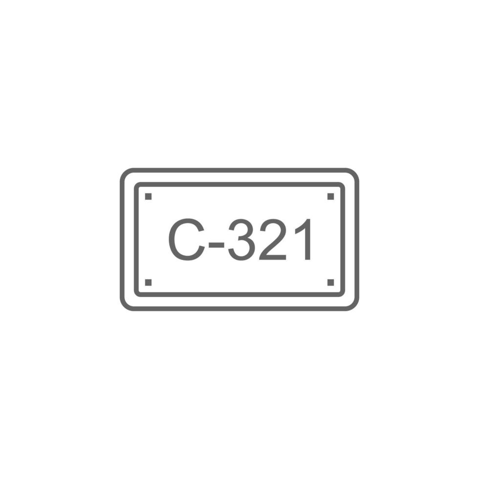 License plate, car vector icon