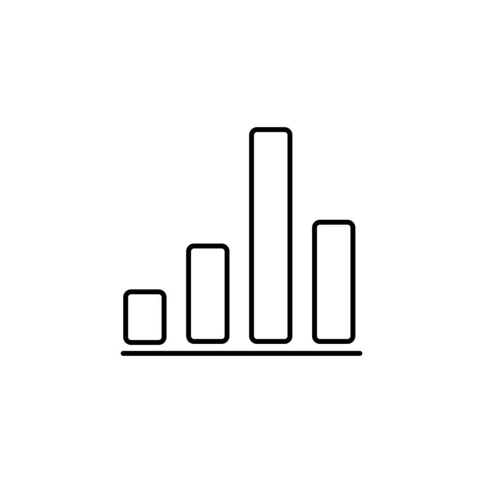 column chart line vector icon
