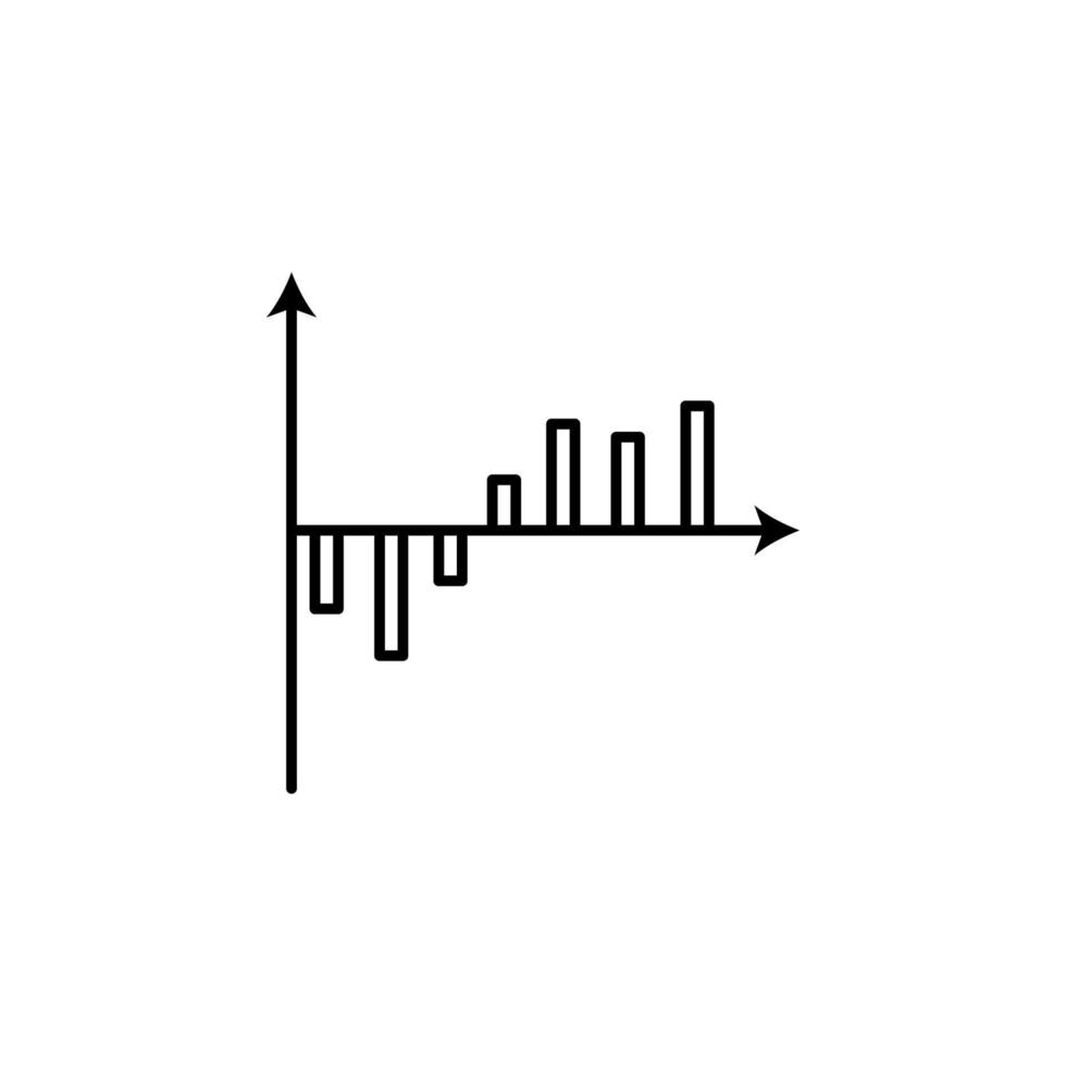 column chart line vector icon