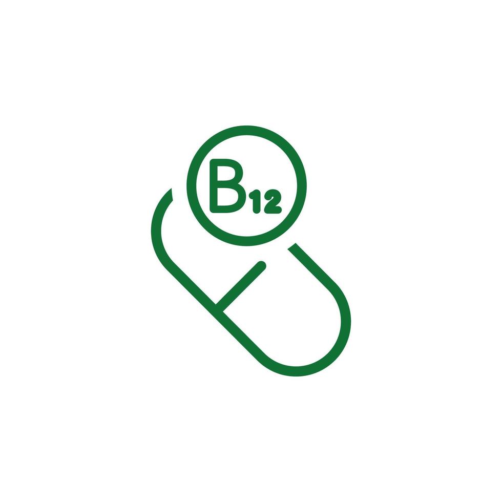 Vitamin B12 green vector icon