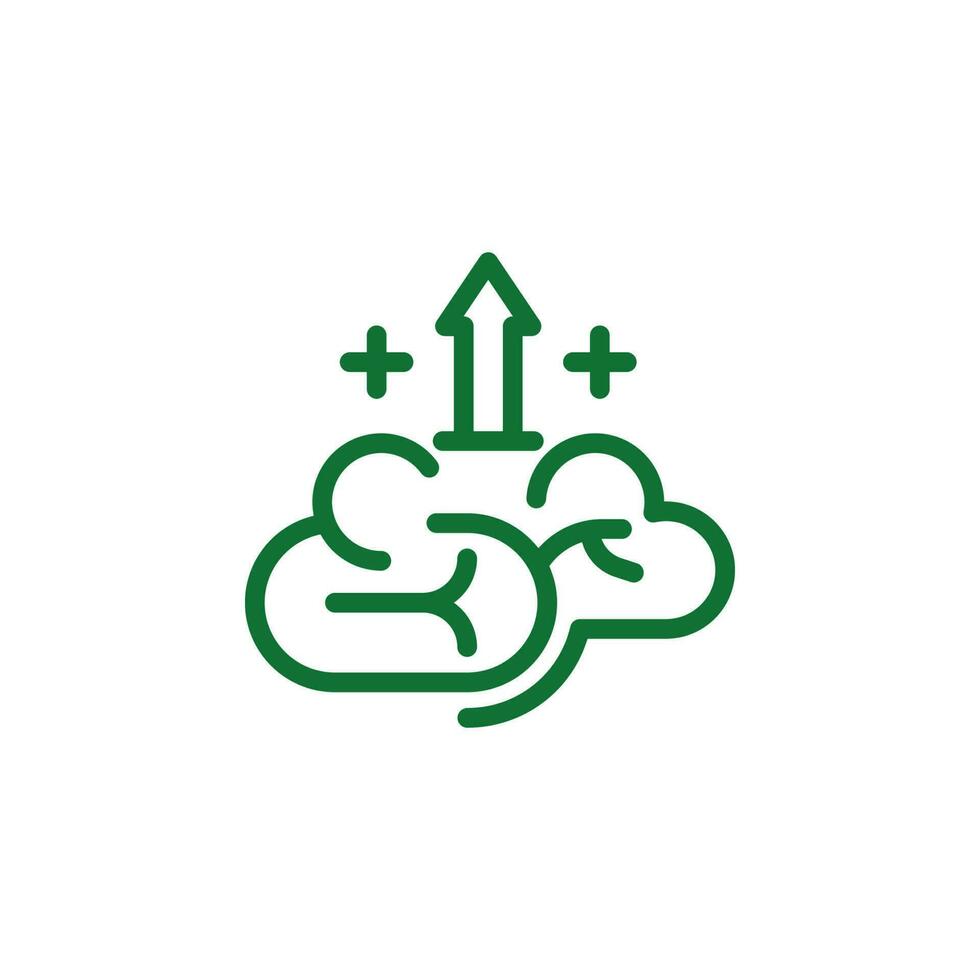 Vitamin, brain green vector icon