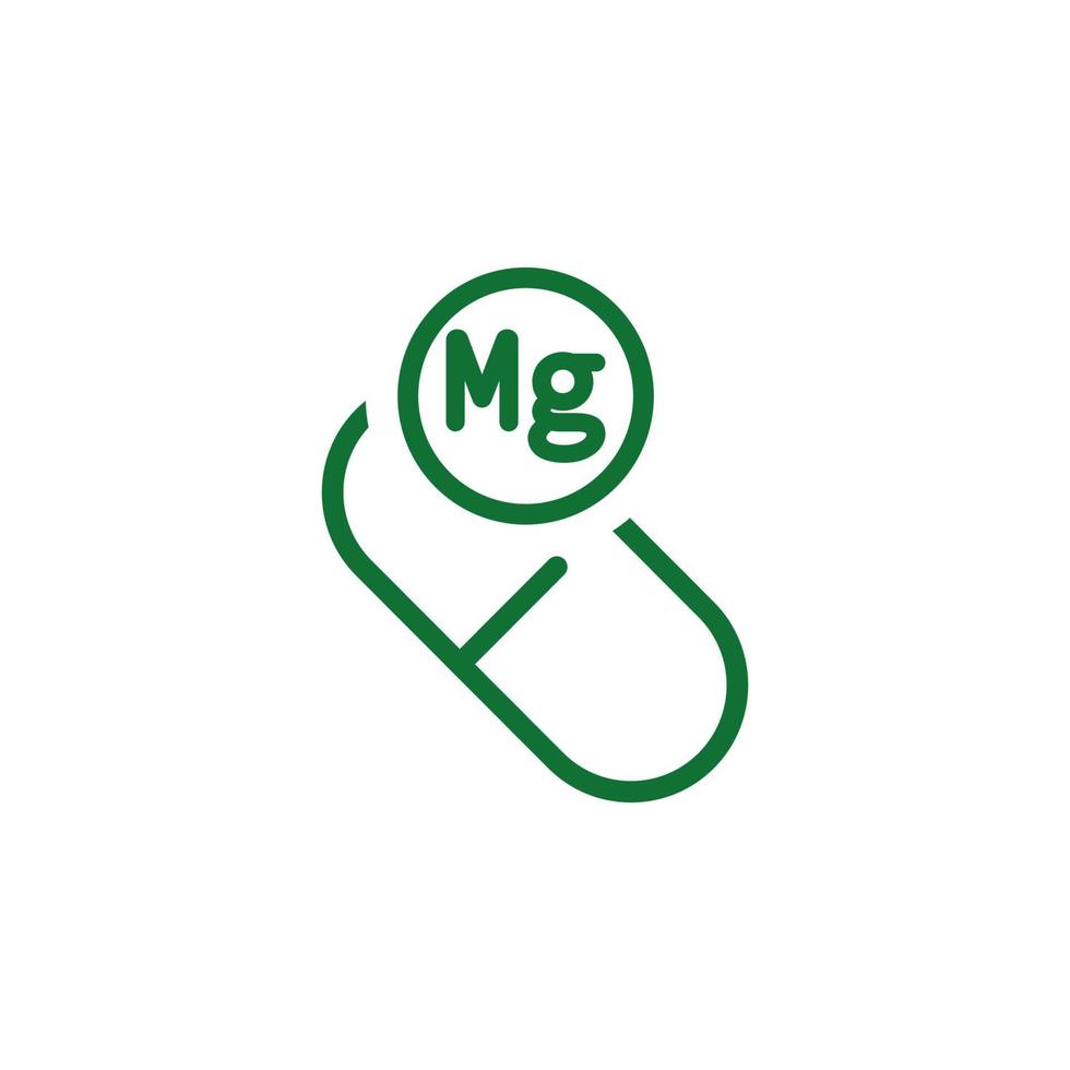 Vitamin Mg green vector icon