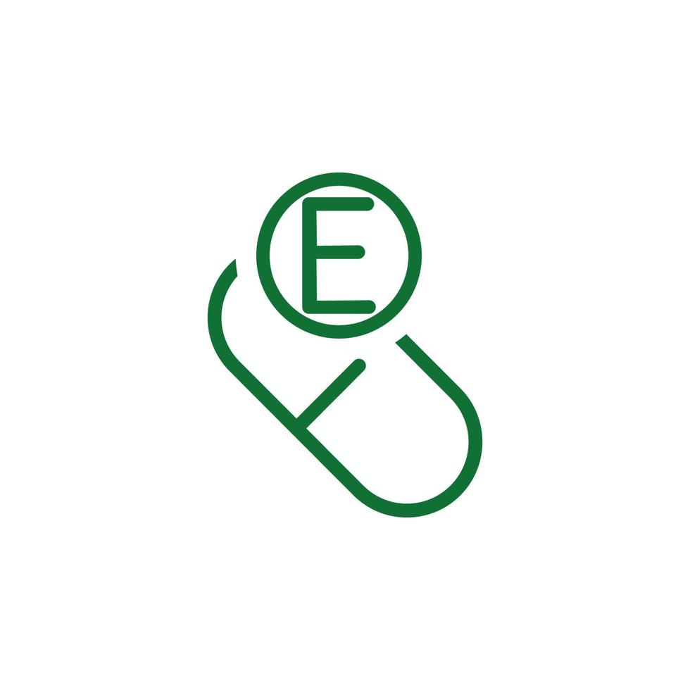 Vitamin E green vector icon
