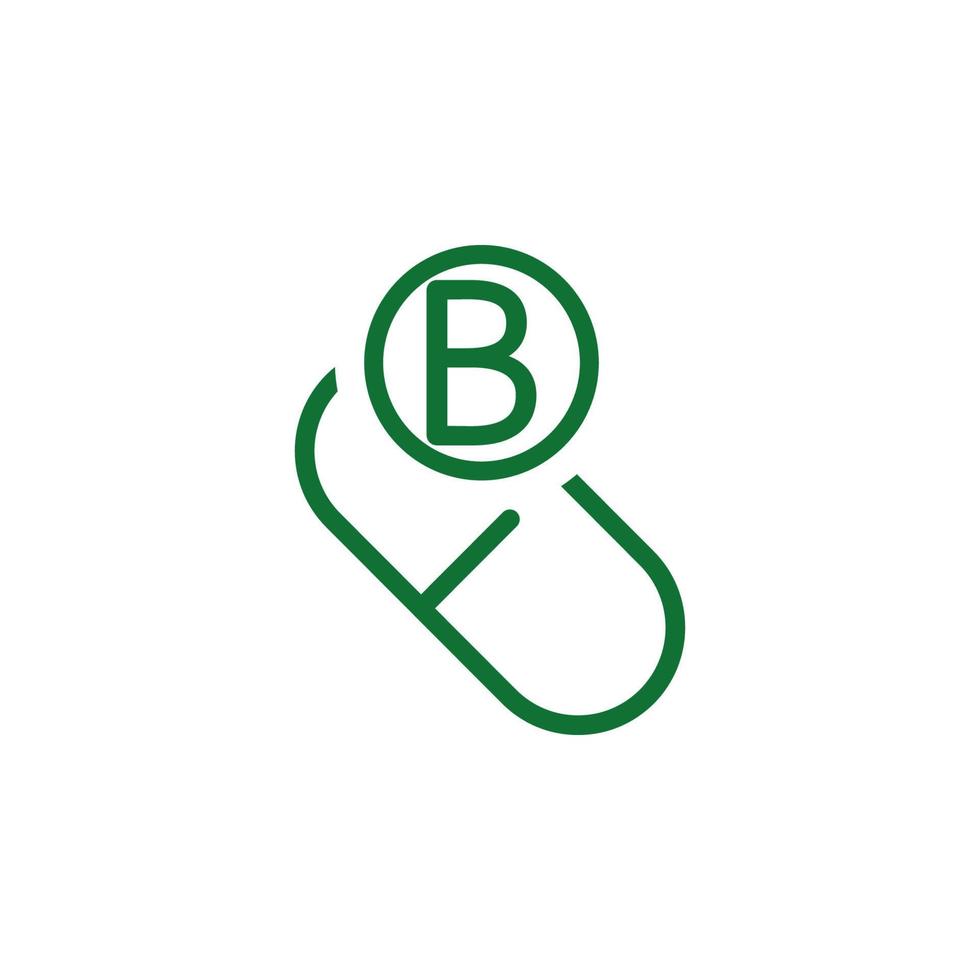Vitamin B green vector icon