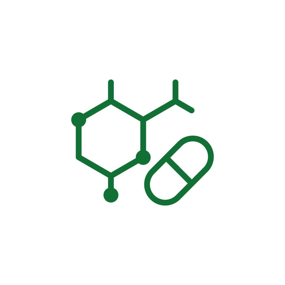 Vitamin, amino acids green vector icon