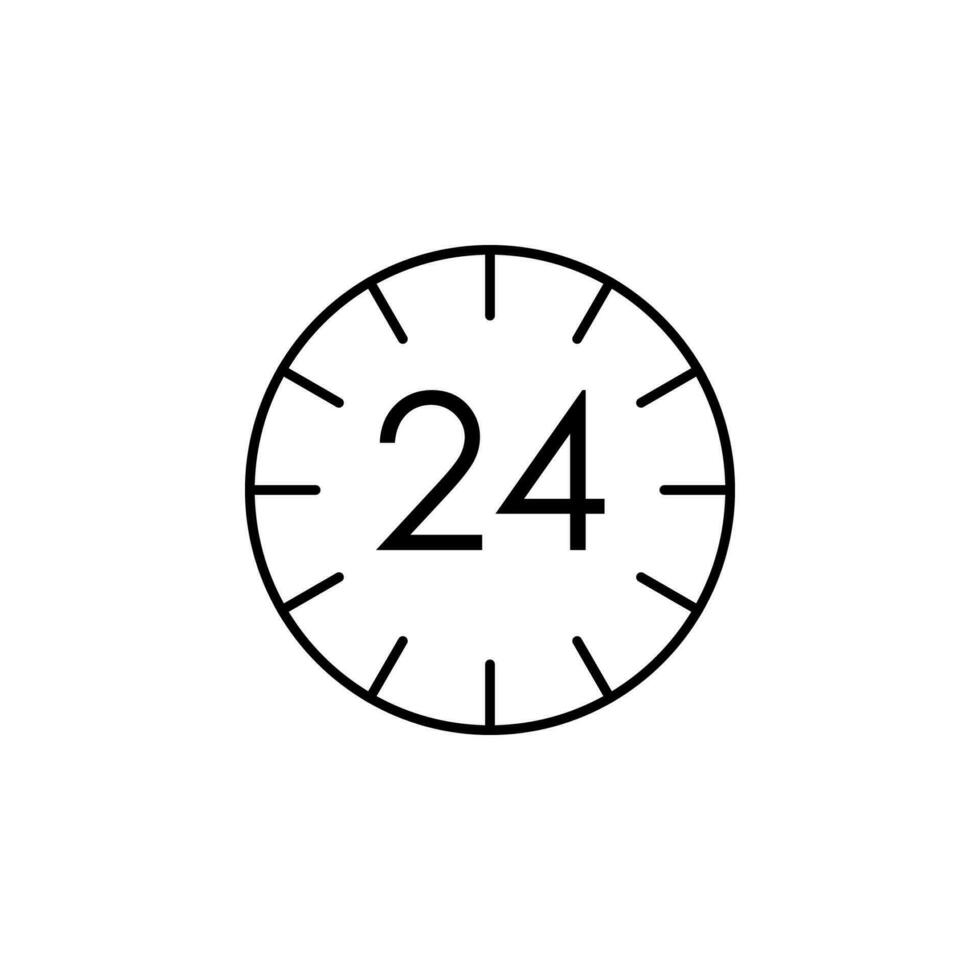 24 7 time vector icon