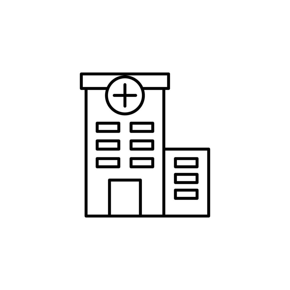 edificio, clínica, hospital vector icono