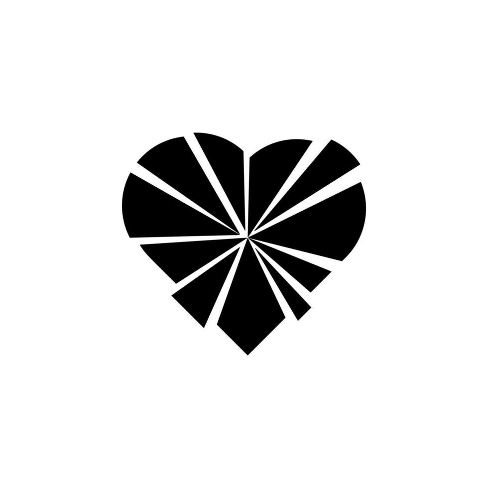 heart flat, splinters vector icon