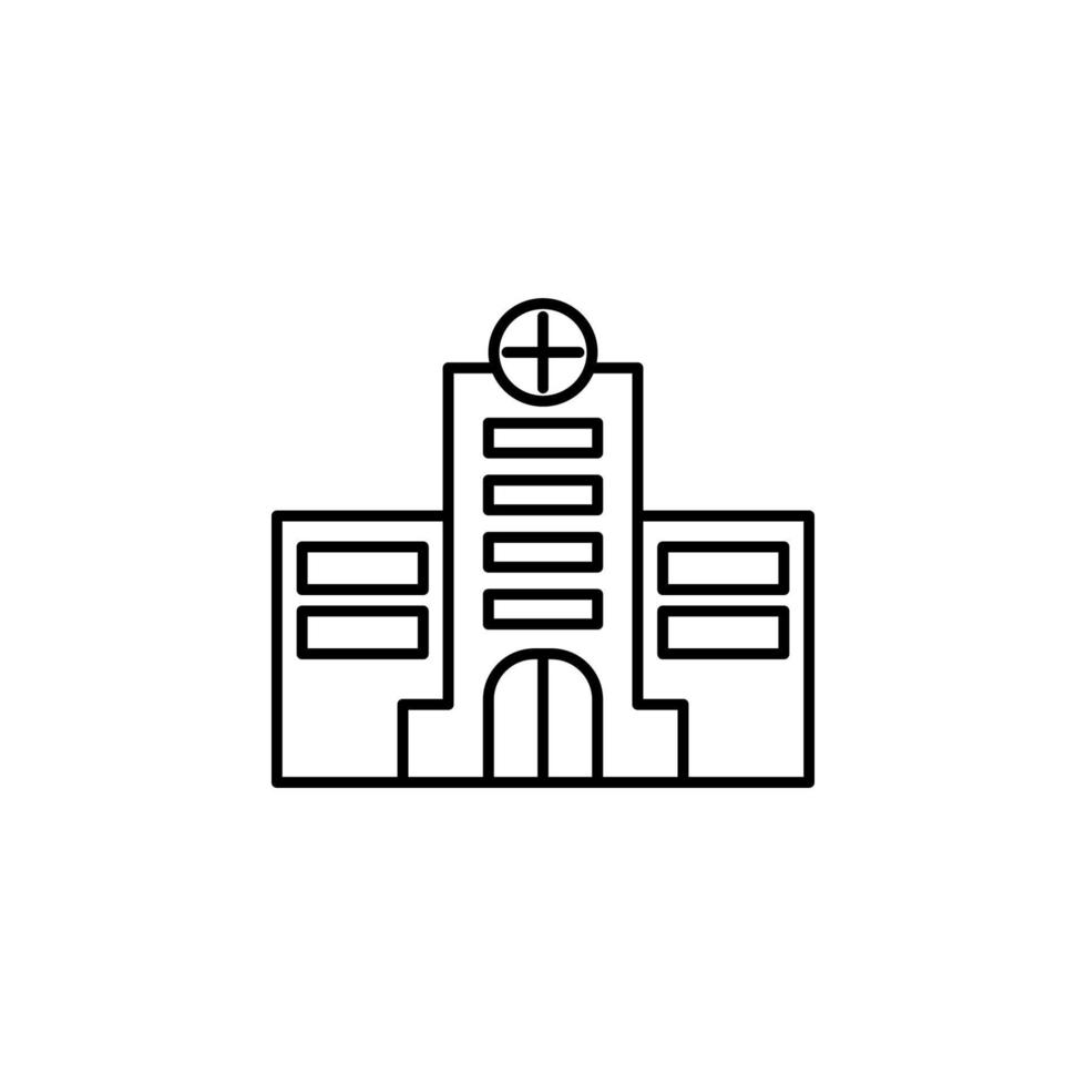 edificio, clínica, hospital vector icono