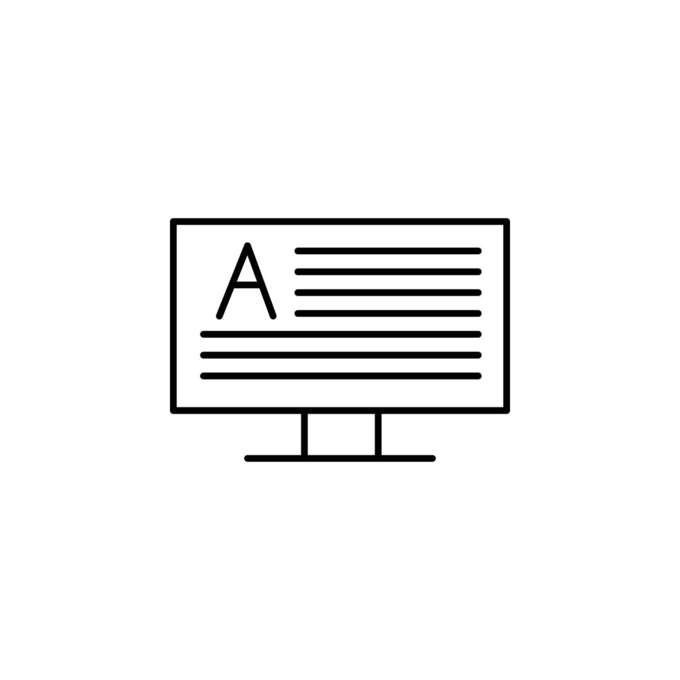 editorial, monitor vector icon