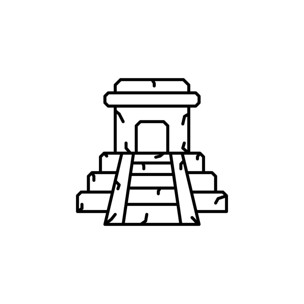 Chiichen itza, temple vector icon
