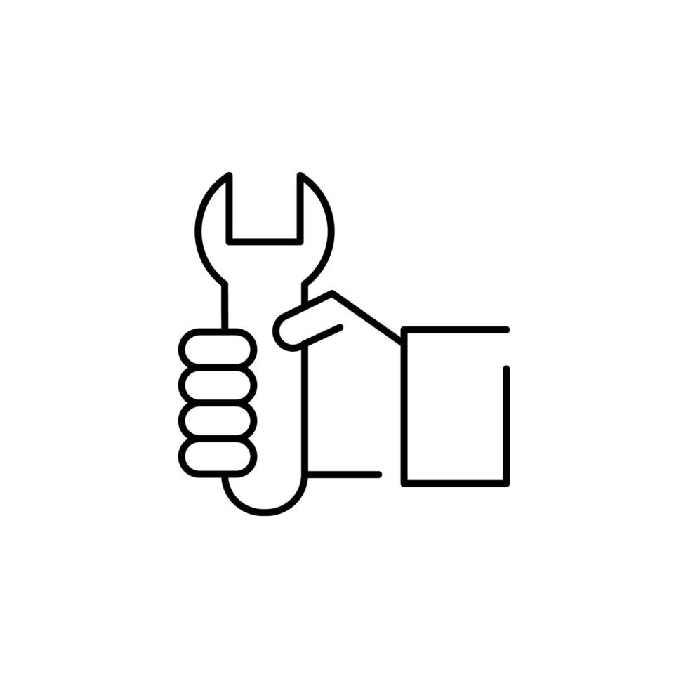 wrench in hand vector icon