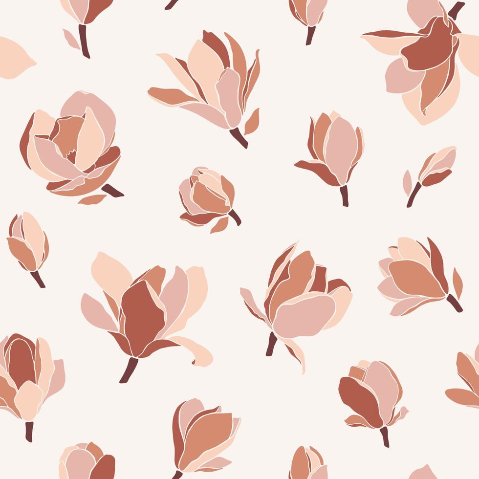 sin costura modelo con floreciente magnolia brotes, vector. vector