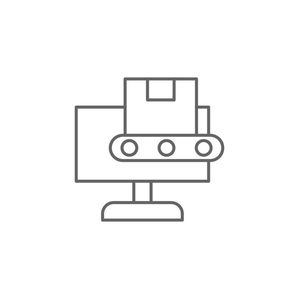 Industry flat, mass production, industrial, box, computer vector icon