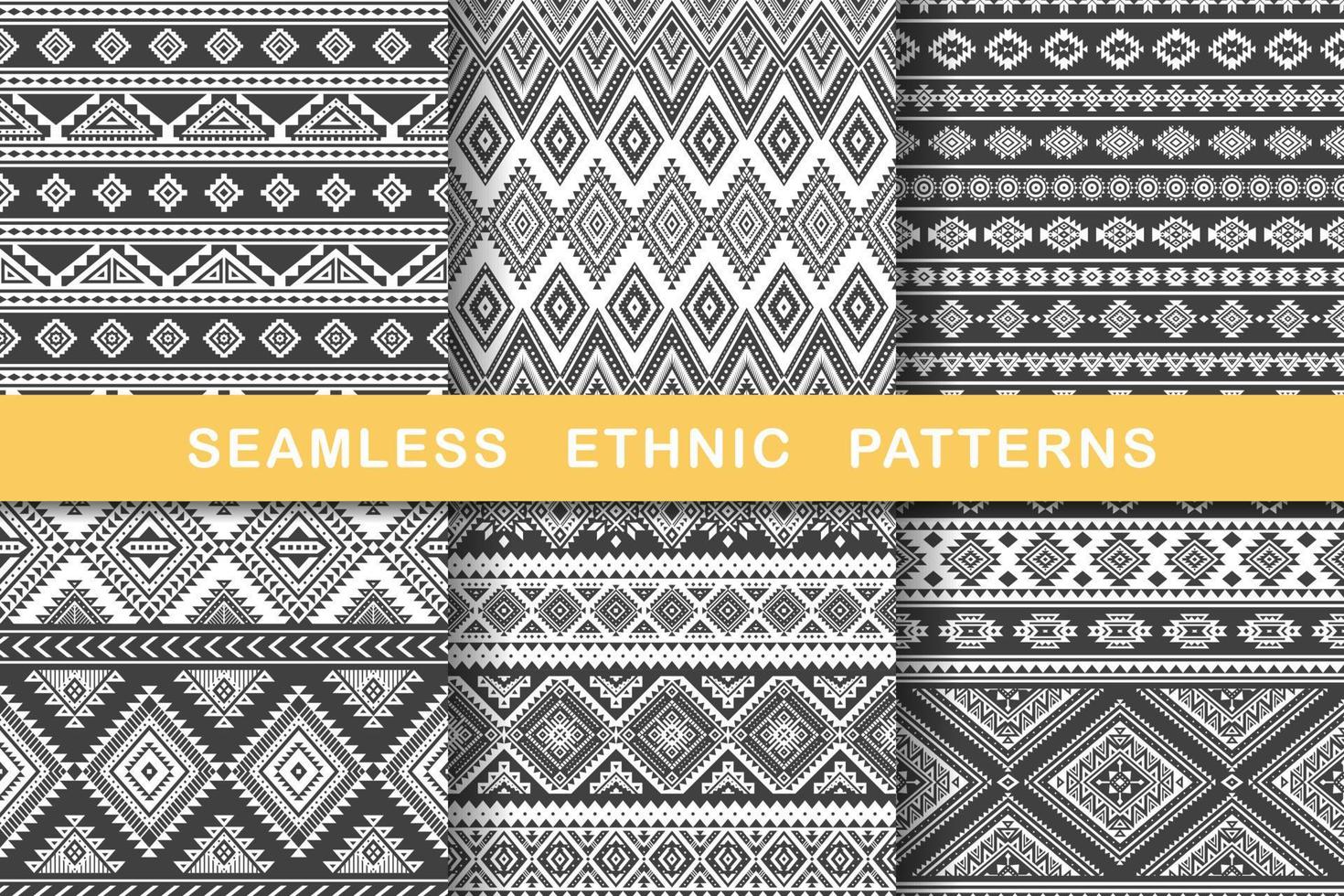Ethnic seamless patterns. vector