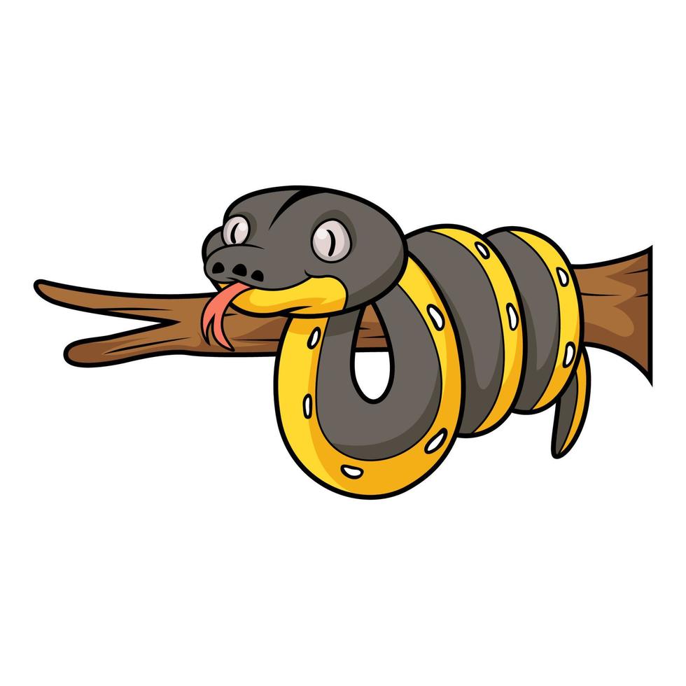 Cute platinum titanium reticulated python cartoon 22768293 Vector Art ...