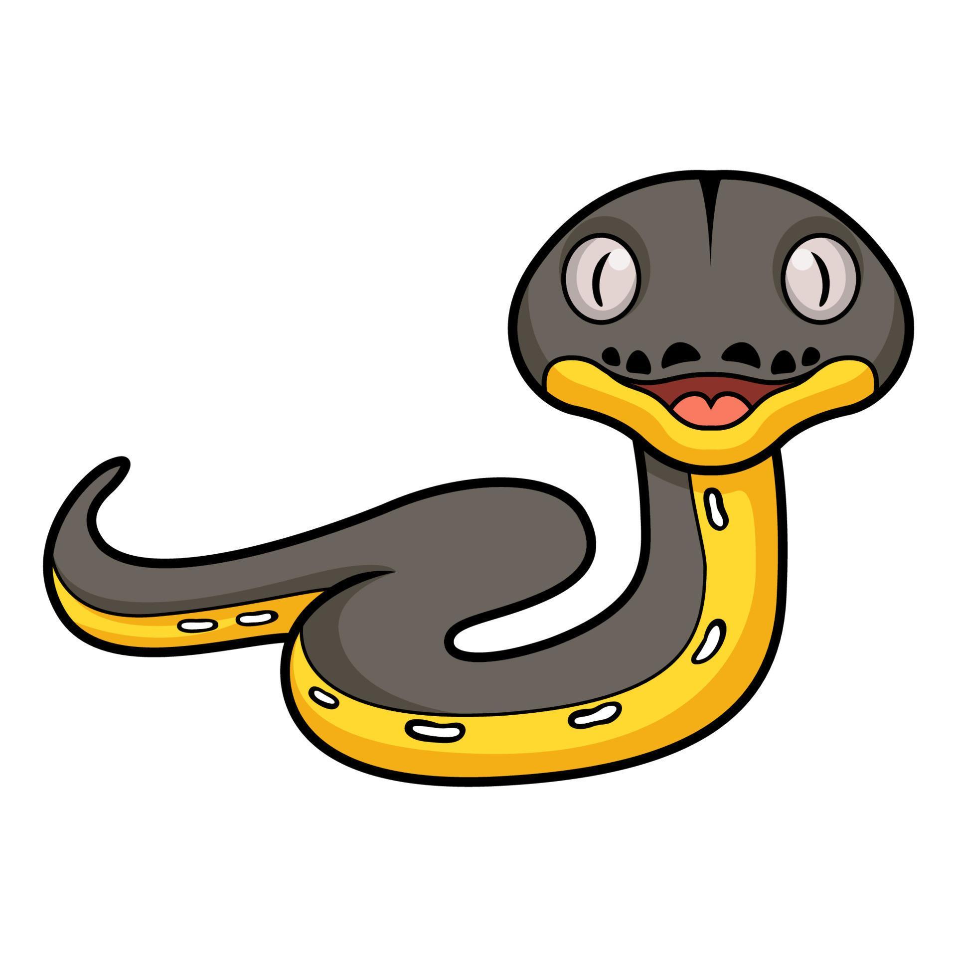 Cute platinum titanium reticulated python cartoon 22768294 Vector Art ...