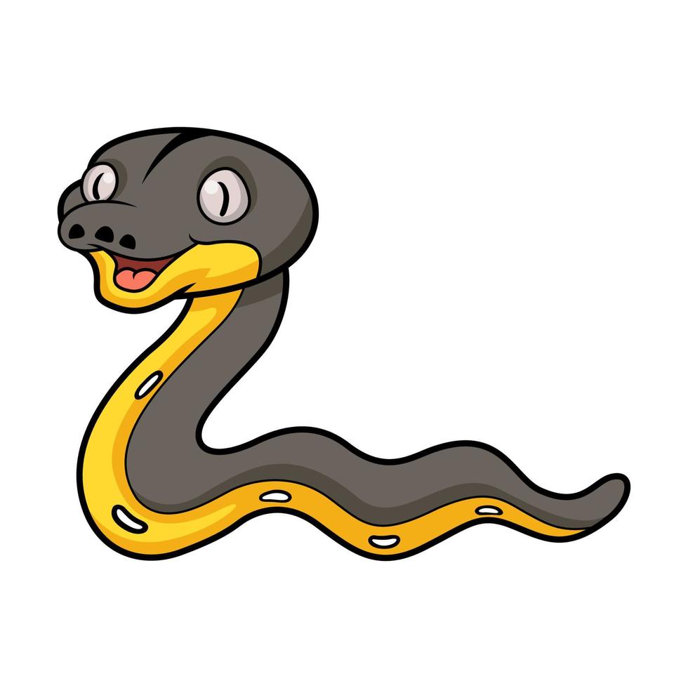 Cute platinum titanium reticulated python cartoon vector