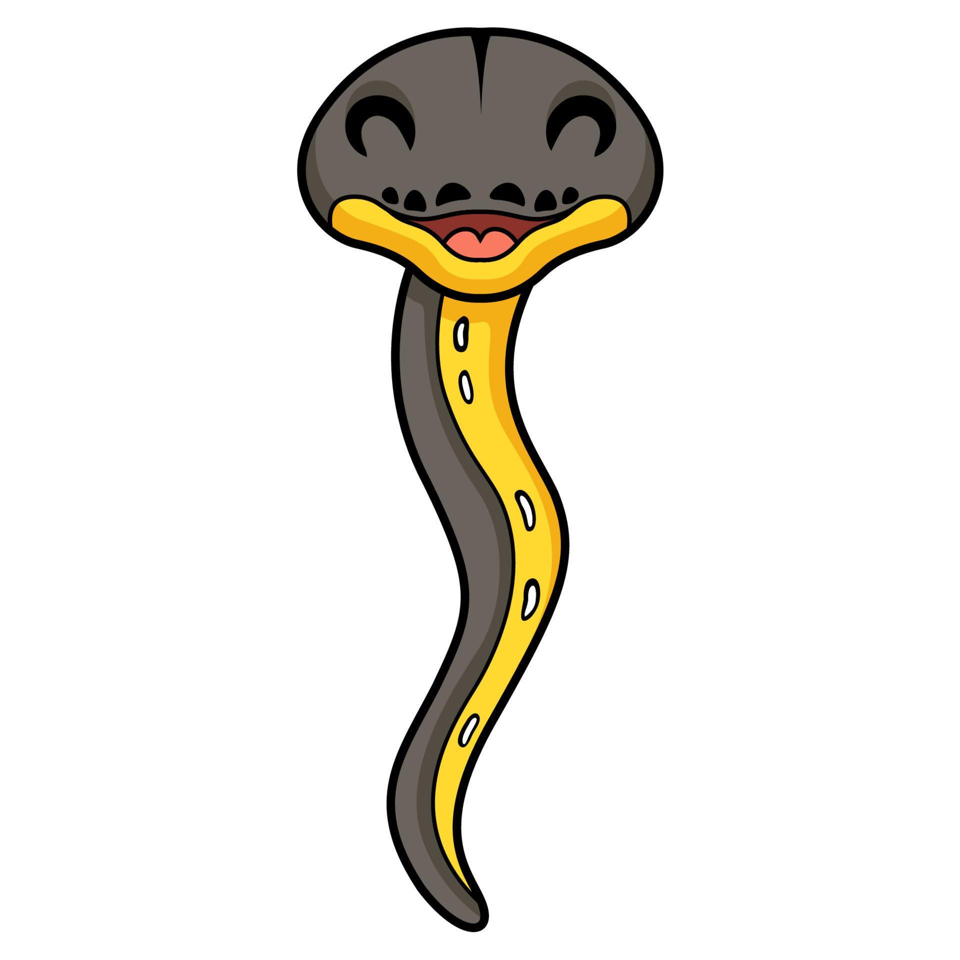 Cute platinum titanium reticulated python cartoon 22768297 Vector Art ...