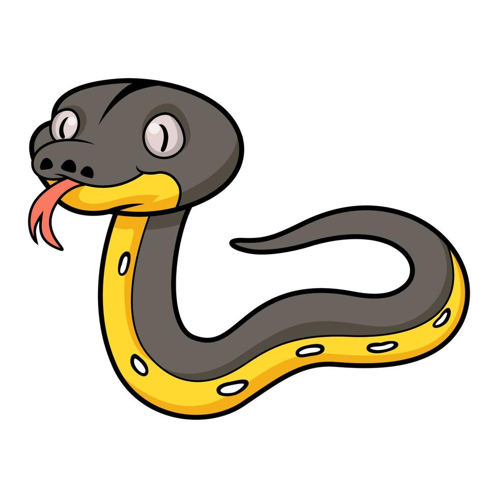 Cute platinum titanium reticulated python cartoon vector