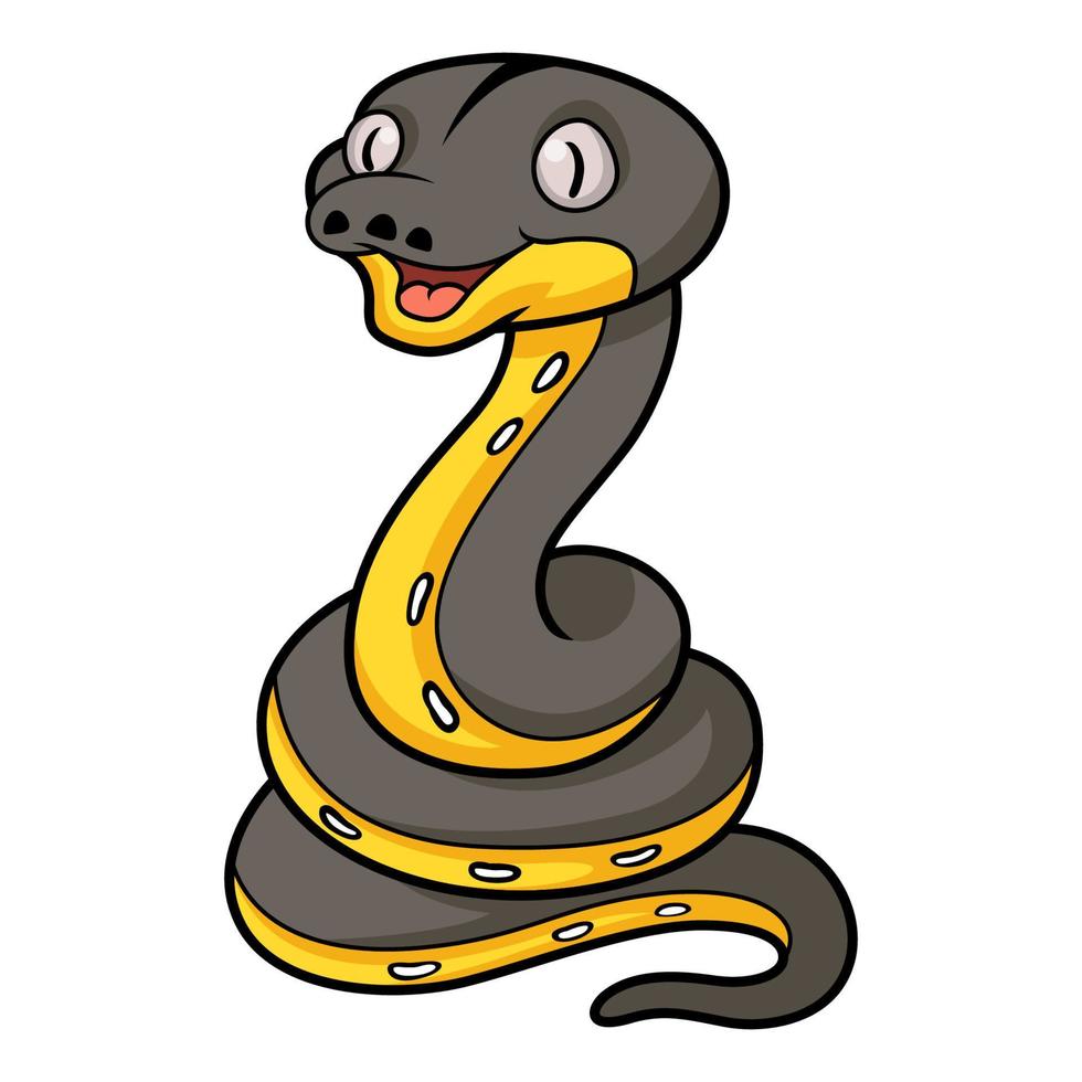 Cute platinum titanium reticulated python cartoon vector