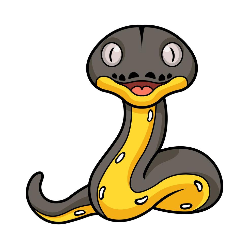 Cute platinum titanium reticulated python cartoon vector