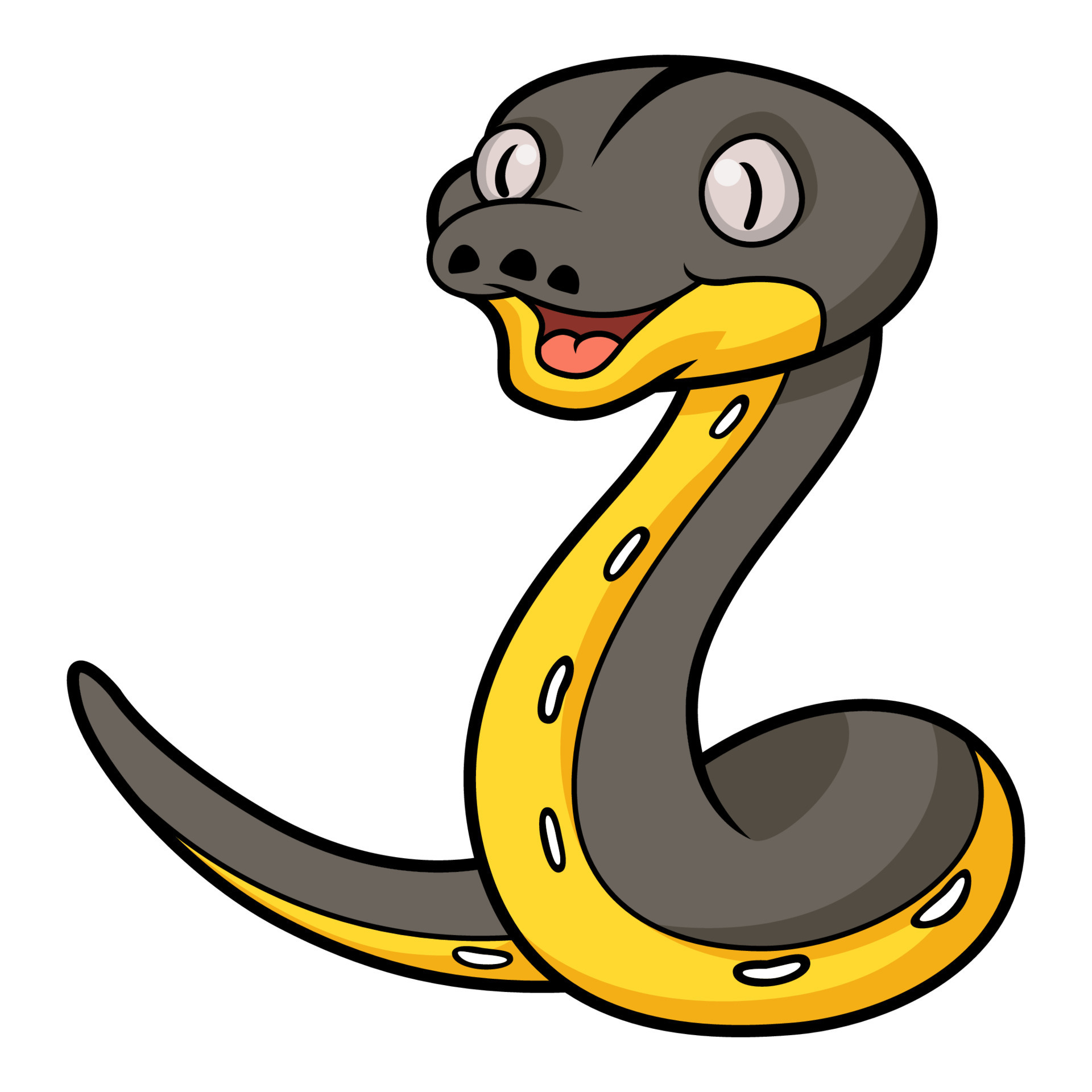 Cute platinum titanium reticulated python cartoon 22768304 Vector Art ...