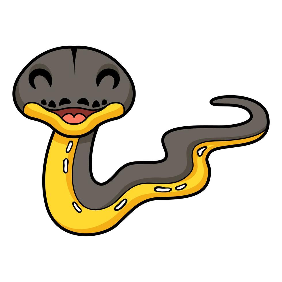 Cute platinum titanium reticulated python cartoon vector