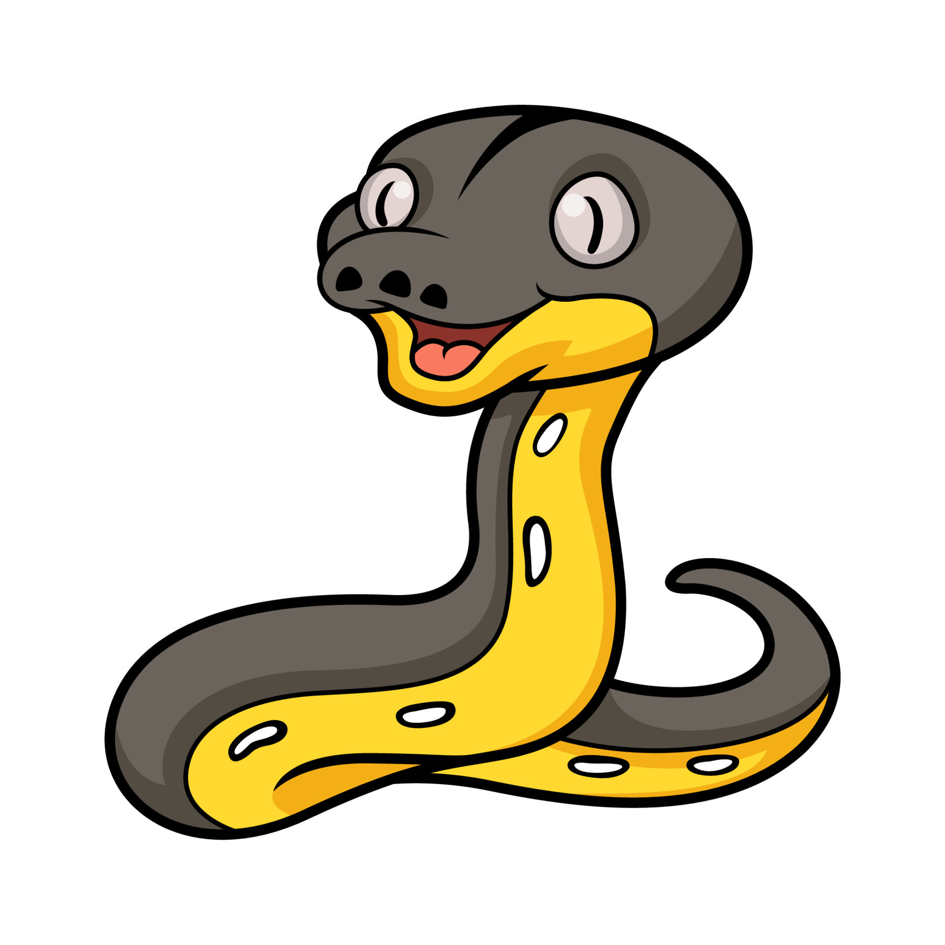 Cute platinum titanium reticulated python cartoon 22768306 Vector Art ...