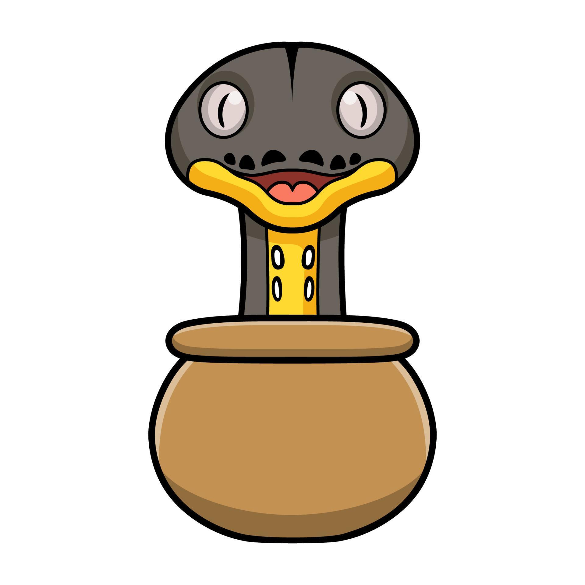 Cute platinum titanium reticulated python cartoon 22768307 Vector Art ...