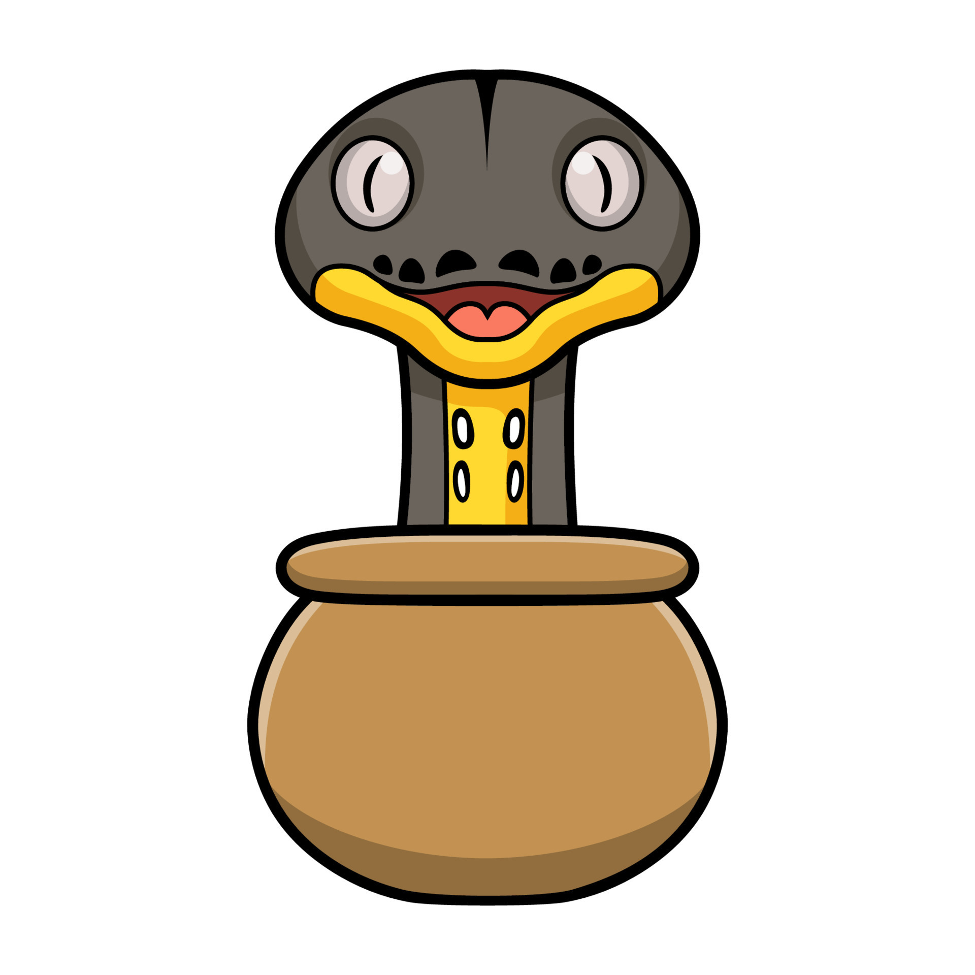 Cute platinum titanium reticulated python cartoon 22768307 Vector Art ...